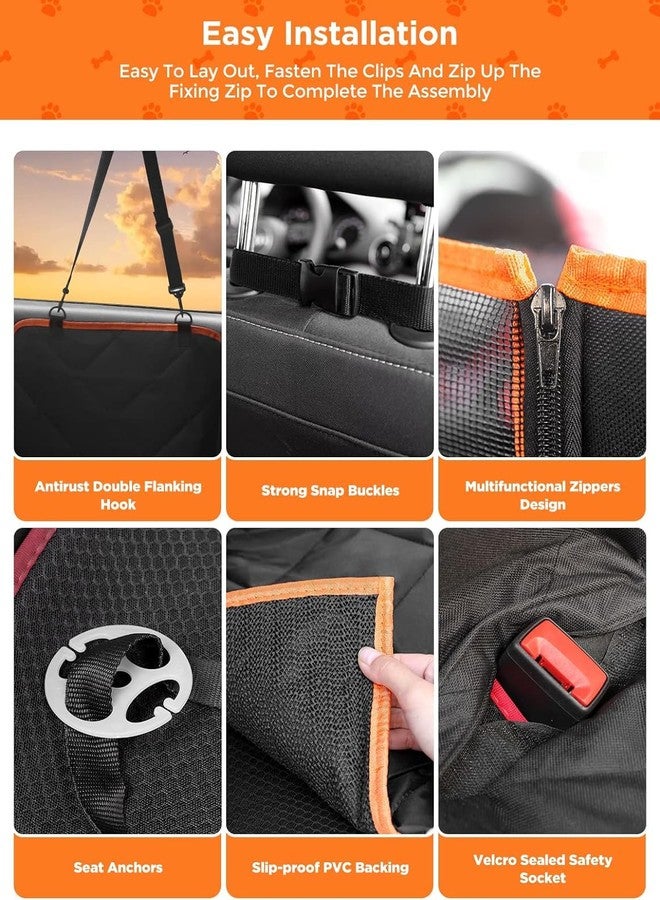 AMICA Dog Car Seat Cover,Scratchproof Waterproof Collapsible Dog Car Seat Covers,Car Seat Protector for Dogs with Mesh Window & Storage Pocket, Washable Dog Hammock (for Hatchback Cars) - Image 5